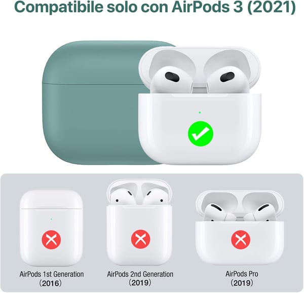 Apple AirPods 3. sukupolven vihreä suojakotelo
