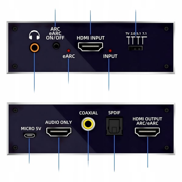 HDMI 2.1 TOSLINK-ekstraktor ATMOS 7.1 eARC HDCP 2.3-konverter 8K 4K 120Hz