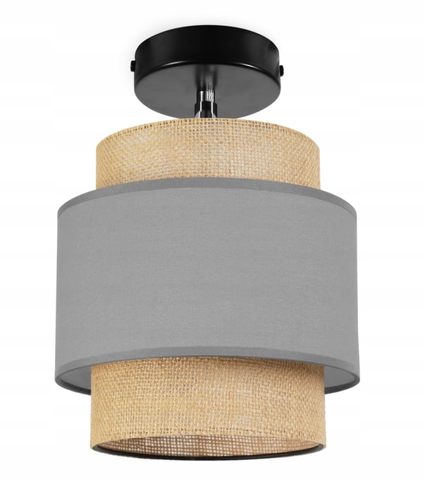 LOFTSLAMPE, VÆGLAMPE, LAMPESKÆRM, BOHO, JUTE, 20 CM