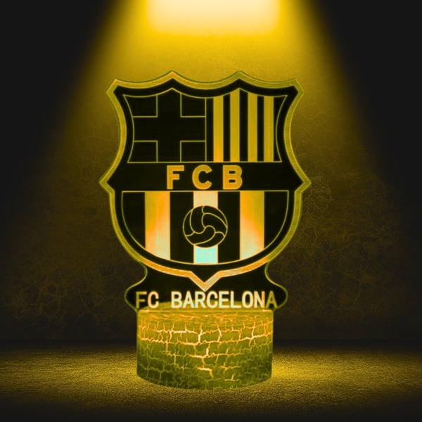 Nattlampa för barn FC Barcelonas vapensköldslogotyp 16 LED 3D + fjärrkontroll