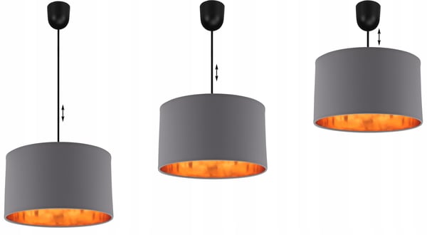 Lofthængende lampe med gylden center LED