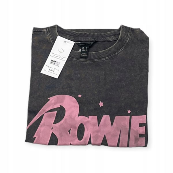 New Look t-shirt med rund hals Bowie størrelse 42