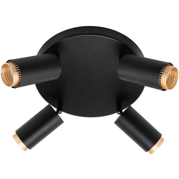 Loftlampe spotlight 4x GU10 loftlampe ELIGIS sort LUMILED