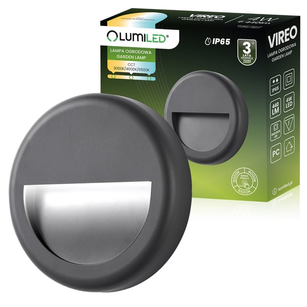 Have udendørs trappelampe facade væglampe CCT 3000-6500K LED 4W IP65 VIREO LUMILED