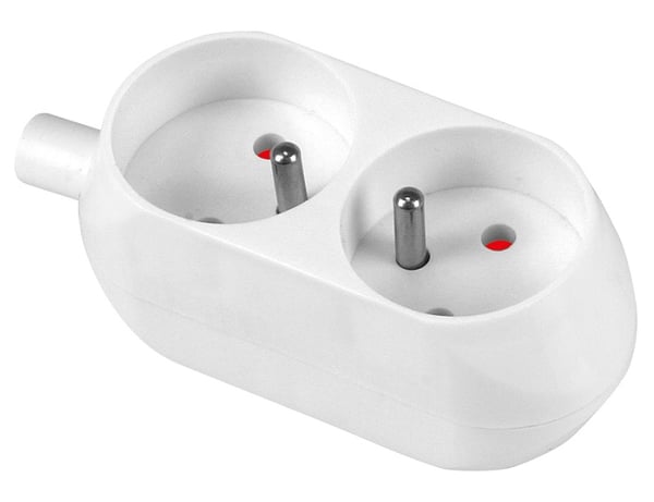 DOBBELT STIKKONTAKT 16A 250V AFTAGELIG MED/LEDNING HVID - VT-302-0021 DOBBELT STIKKONTAKT 16A 250V AFTAGELIG MED/LEDNING HVID - VT-302-0021