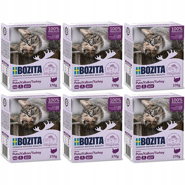 BOZITA Köttbitar med kalkon i gelé 6x370g