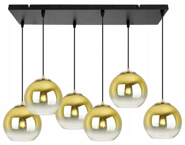 Hængende loftslampe med gylden lampeskærm 15 cm