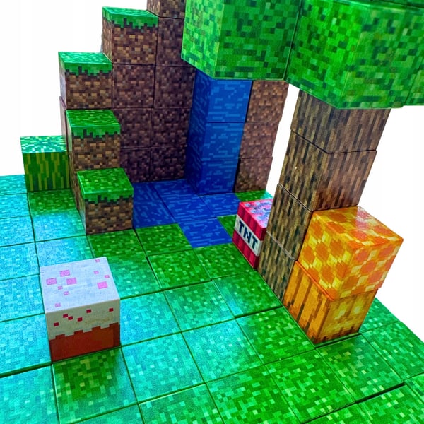Minecraft pædagogisk magnetisk klodssæt 128 dele og figurer