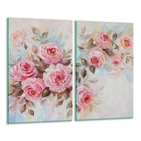 TMK ArtDeko Glas skärbräda 2x 30x52 blommor