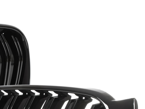 BMW X3 F25 14-17 gitter mellem forlygterne (nyrerne) venstre + højre sæt SORT GLOSSY DOBBELT BAR