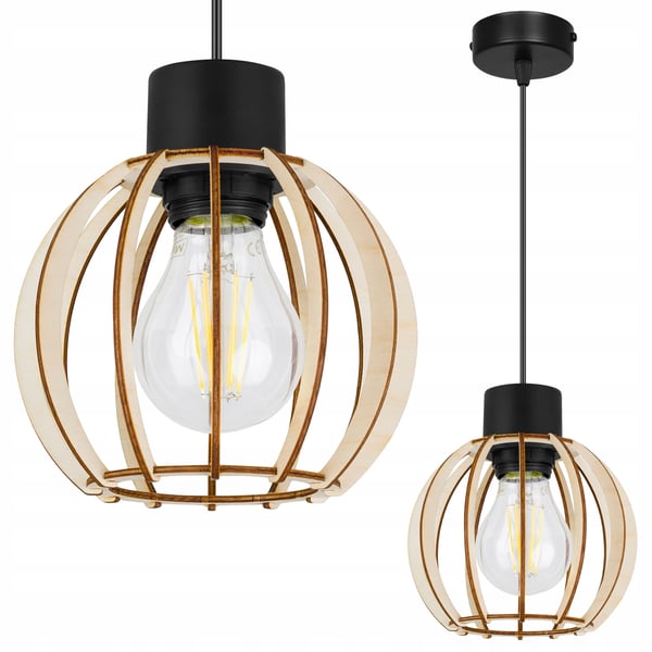 MODERNE LED-LOFTHÆNGELAMPE I TRÆ MODERNE LED-LOFTHÆNGELAMPE I TRÆ