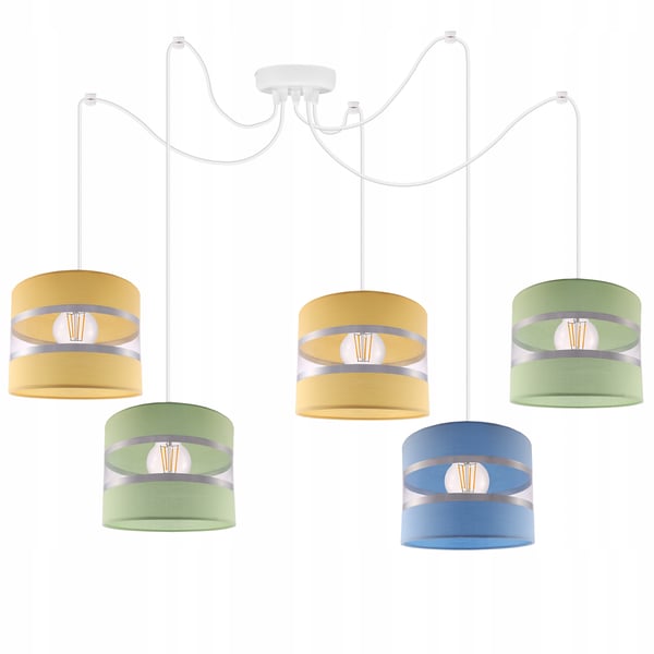 Lofthængende lampe med loftskrone og edderkopskærm
