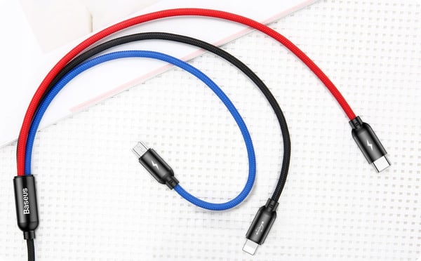3-i-1 USB-kabel - USB-C, Lightning, micro USB 120 cm Baseus CAMLT-BSY01 op til 3,5A