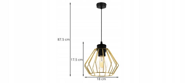 Lofthængende lampe med gylden LED-loftlampe
