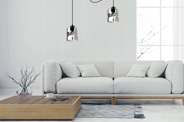 MODERNE HÆNGELAMPE MED EDDERKOK, GLASLYKRONE