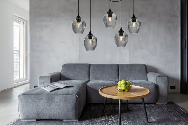 MODERNE LOFTHÆNGELAMPE I GLAS MED EDDEKRON