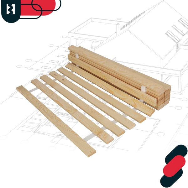 Sengeramme i træ med lameller på madrasstrop 100 x 200 cm