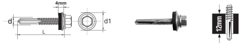 SELVBORENDE SKRUE MED SEKSHOVED HWH 5,5*38MM MED EPDM 16MM - 2.0 STO - 531 5,5*38