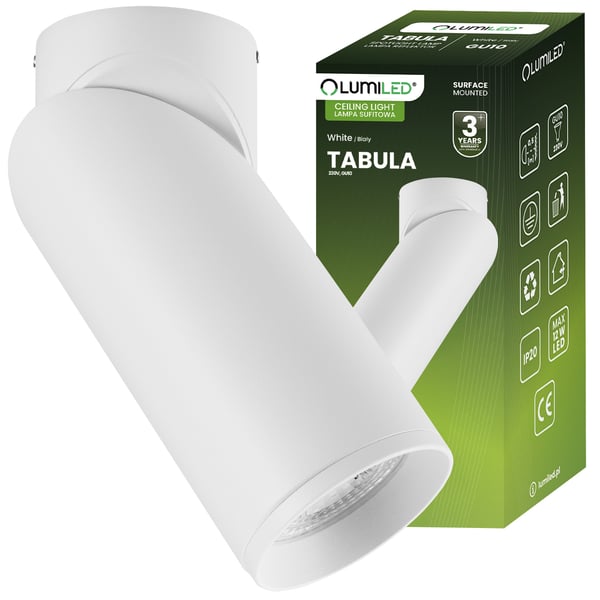 Taklampa SPOT TUBA reflektor armattur halogen 1x GU10 TABULA LUMILED