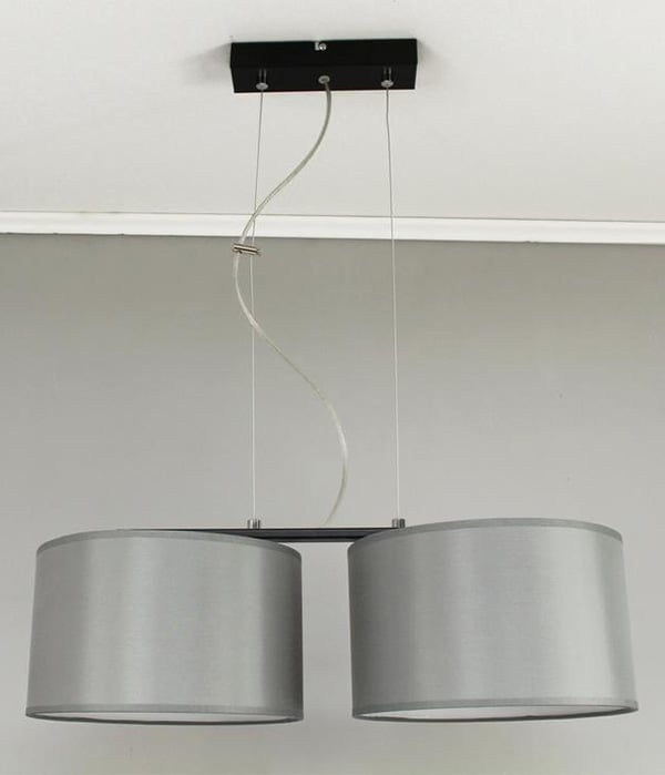 Moderne hængelampe, stofskærm, 2x60W LED