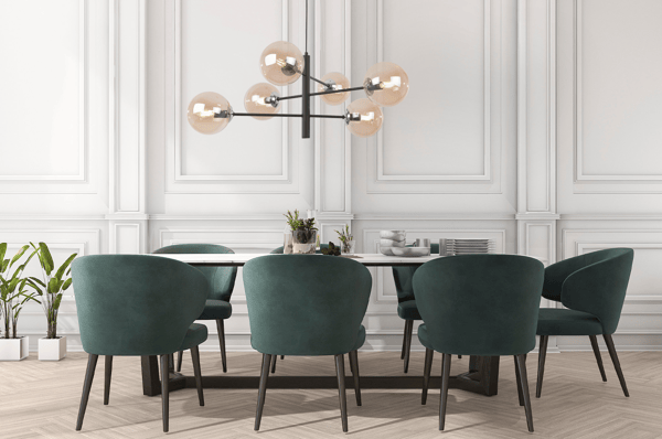 VICENZA HÆNGELAMPE SORT KROM 6 FLAD HONNINGLAMPE E14
