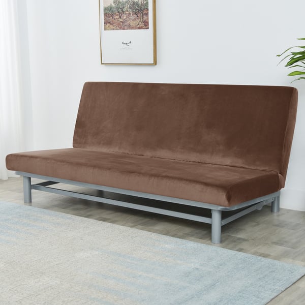 Sofbädd 190-210 cm brun sammet