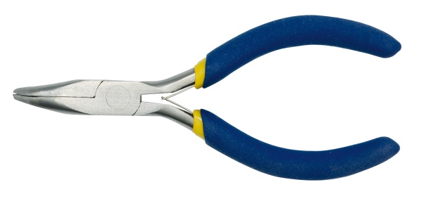 Böjda långspetsiga tänger 125 mm profilerade handtag - W-42304