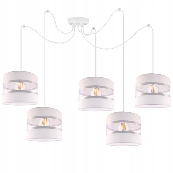 Lofthængende lampe med loftskrone og edderkopskærm