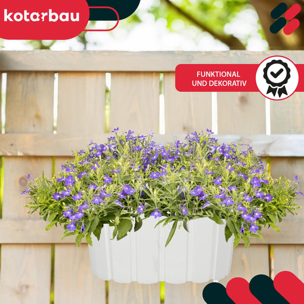 Parvekkeen kukkaruukku kaiteeseen ripustuskahvalla valkoinen 20 cm 4 kpl