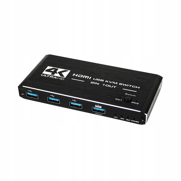 KVM-SWITCH HDMI 2.0 4xUSB 3.0-SWITCH 4K/60HZ 2 DATORER - 1 SKÄRM