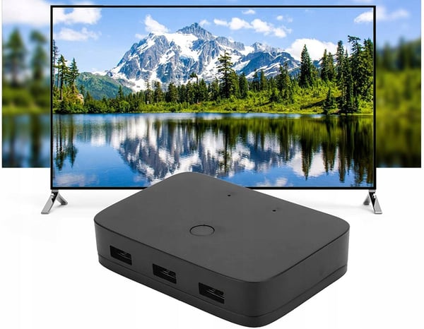 KVM-switch HDMI 2x1-switch 3xUSB + 2 HDMI-kablar