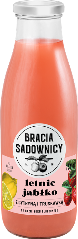 Bracia Sadownicy -kesäjuoma omena sitruunalla ja mansikolla 750 ml