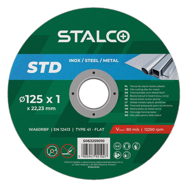 Stalco flad metalskive STD 125x1,0mm S063259010
