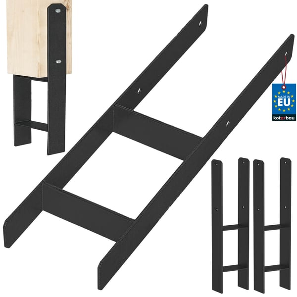 KOTARBAU H-stolpsbas til inmuring, anker, sort galvaniseret stål, 160 mm, 2-pak