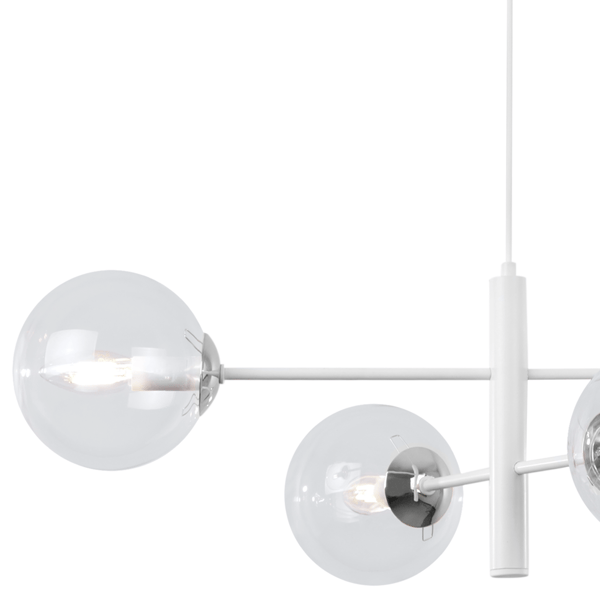 VICENZA HÆNGELAMPE HVID KROM 4 STK. FLAD KLAR LAMPE E14