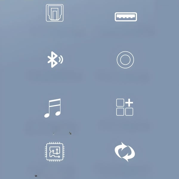 BLUETOOTH 5.0 -VASTAANOTIN, LÄHETYS, ÄÄNIMOUNIN, DA-VAIHDINNIN, 5.1 BT CINCH, AUX, USB