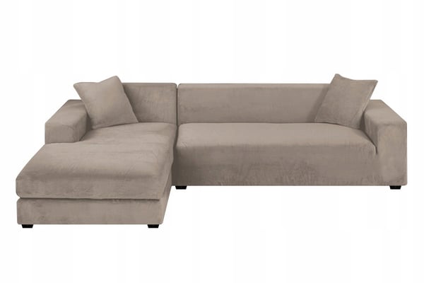 Beige sammetsöverdrag för 3-sits soffa cappuccino