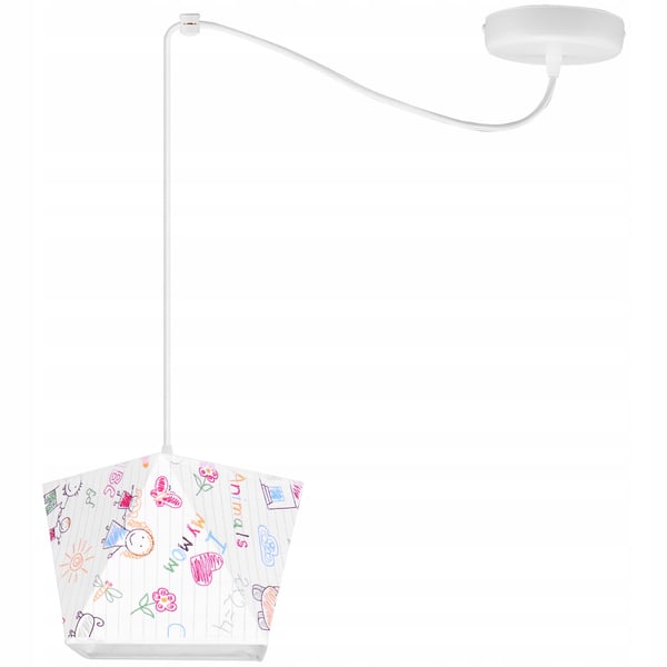 Lofthængende lampe med loftskrone og edderkopskærm