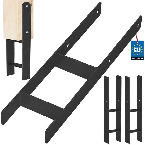 KOTARBAU® H-søjlebasis til indmuring, anker, sortgalvaniseret stål, 150 mm, 2-pak