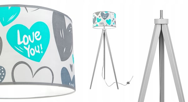 LOFT BØRNESTATIV LAMPE, LAMPESKÆRM, MØNSTER, LED