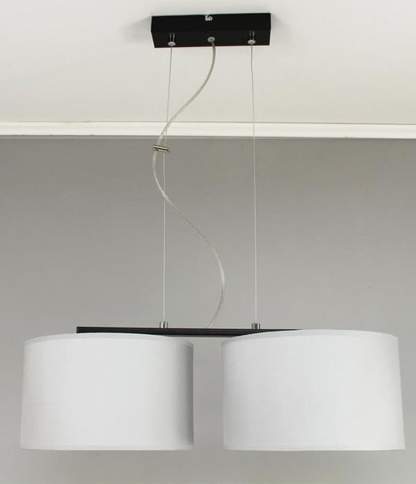 Moderne hængelampe, stofskærm, 2x60W LED
