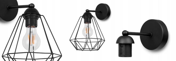 ELEGANTTI RETRO-SEINÄVALAISIMEN LANKAVALO MUSTA LOFT