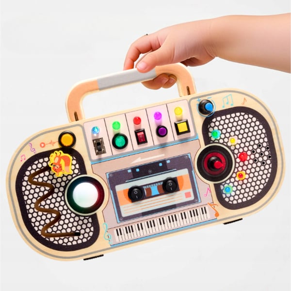 Puinen Montessori-lauta, opettavainen radiosoitto, manipuloiva LED