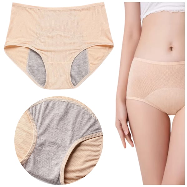 Beige menstruationsbukser XL
