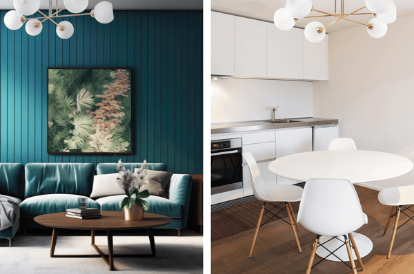ASTURIA GULD LOFTLAMPE 6 FLAD HVID LAMPESKÆRME E27