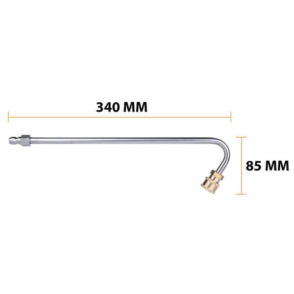 Högtryckspesun 1/4" 34 cm U-muotoinen pesuaine-imuletku