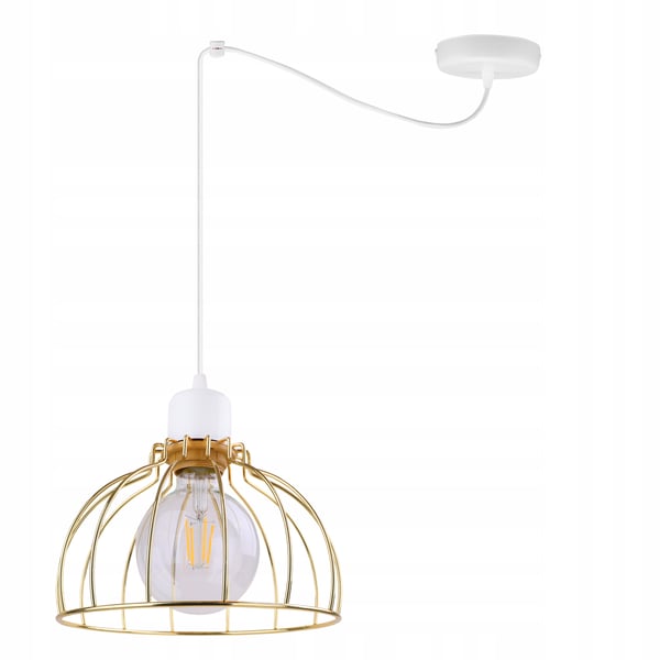 Lofthængende lampe med lysekrone i gylden edderkop-stil
