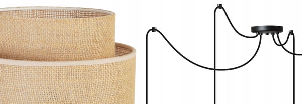 Hængende lampe, loftslysekrone, lampeskærm, boho juta