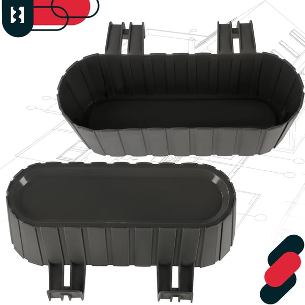 KOTARBAU Balkongväxtlåda oval rustik grå 400 mm 4-pack