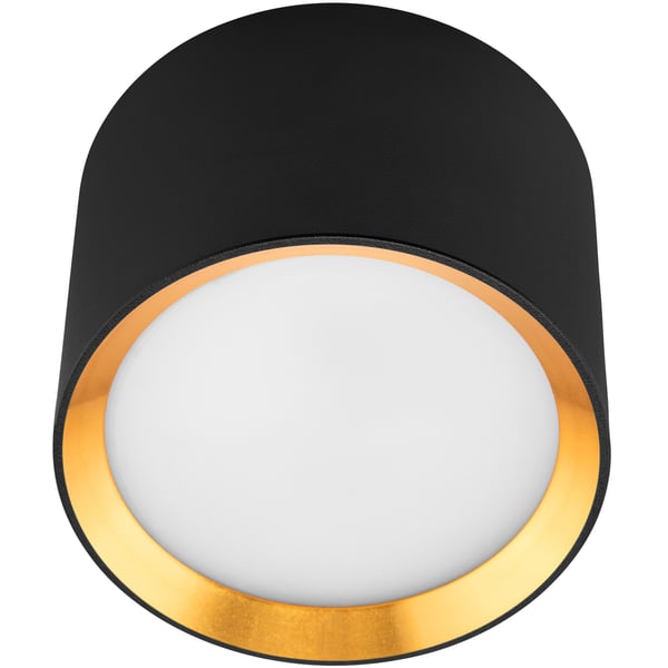 HALOGEENI-valaisin, pinta-asennettava, SUNLA Tuba Gx53 LED-kohdevalaisin, kattovalaisin, sylinteri, musta ja kulta, LUMILED